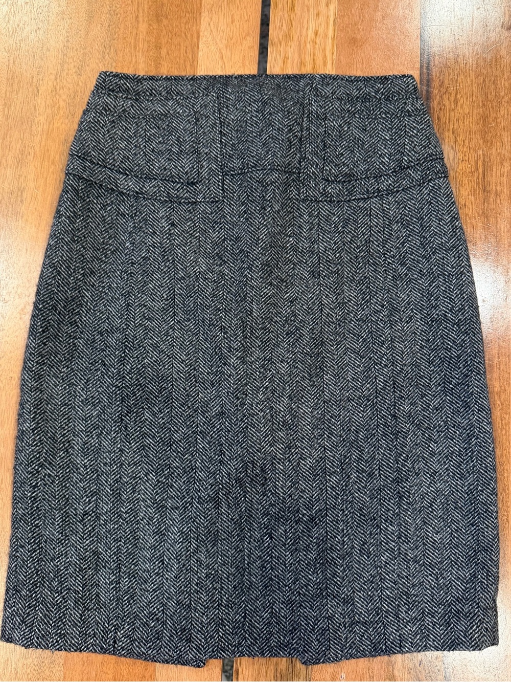 Express Gray Herringbone Pencil Skirt